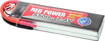 Red Power akupack Li-Pol 7.4 V 5500 mAh Počet článkov: 2 25 C SoftCase otvorené káblové koncovky