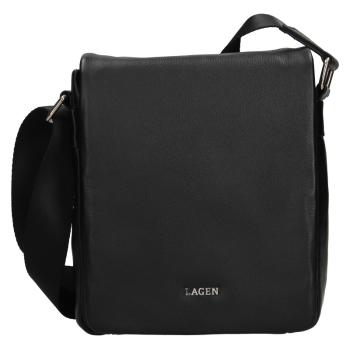 Lagen Pánska kožená crossbody taška 15016 - Blk