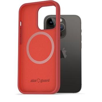 AlzaGuard Magnetic Silicone Case na iPhone 14 Pro červený (AGD-PCMS0010R)