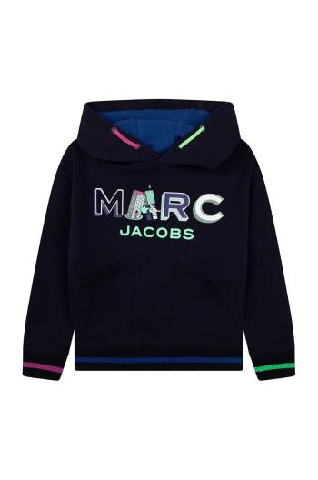 Detská bavlnená mikina Marc Jacobs tmavomodrá farba, s potlačou