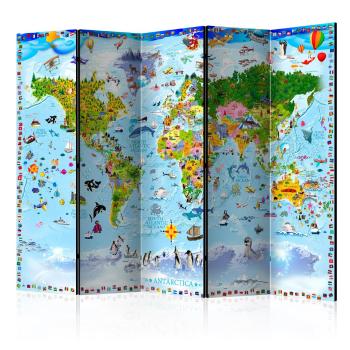 Paraván World Map for Kids II Dekorhome