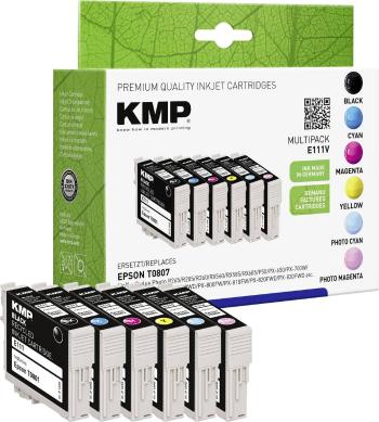 KMP Ink náhradný Epson T0801, T0802, T0803, T0804, T0805, T0806, T0807 kompatibilná kombinované balenie čierna, zelenomo
