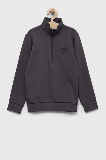 Detská mikina adidas Originals šedá farba, s potlačou