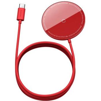 Baseus Mini Magnetic Wireless Charger USB-C kable 1,5 m 15 W Red (WXJK-H09)