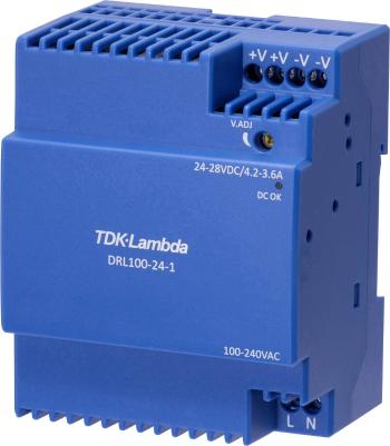 TDK-Lambda DRL100-24-1 sieťový zdroj na montážnu lištu (DIN lištu)  24 V 3.67 A 100.8 W