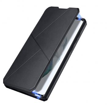 DUX DUCIS Skin X knižkové kožené puzdro na Samsung Galaxy S22 Ultra, čierne