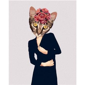 Maľovanie podľa čísel – Mačka v oblečení a ruže (HRAbz33524nad)
