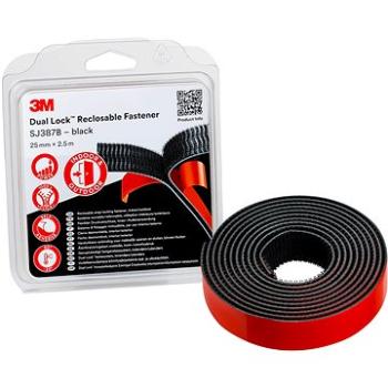 3M™ Dual-Lock™ samolepiaci suchý zips SJ387B, čierny, 25 mm × 2,5 m v blistri (F8202)