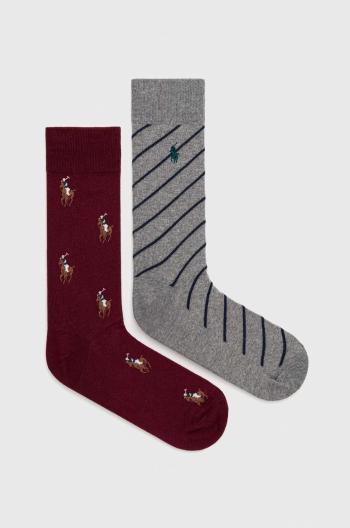 Ponožky Polo Ralph Lauren 2-pak pánske, bordová farba