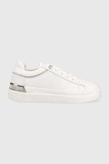 Kožené tenisky Tommy Hilfiger LUX METALLIC CUPSOLE SNEAKER biela farba, FW0FW07030