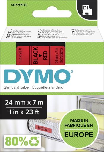 páska do štítkovača  DYMO D1 53717  Farba pásky: červená Farba písma:čierna 24 mm 7 m