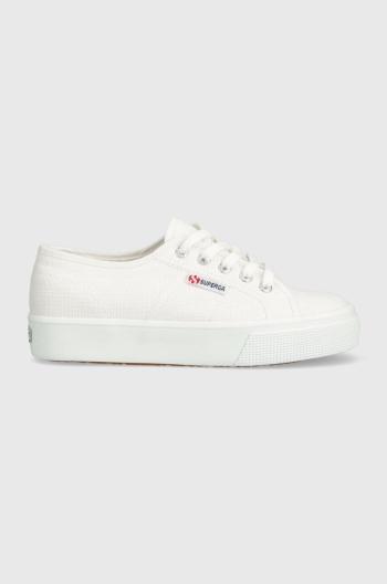 Tenisky Superga 2730 MID PLATFORM dámske, biela farba, S2127IW