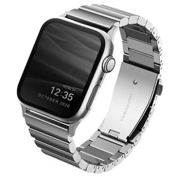 Uniq Strova Apple Watch článkový oceľový remienok 42/44/45/Ultra 49mm - Sterling strieborný (UNIQ-44MM-STRVSIL)