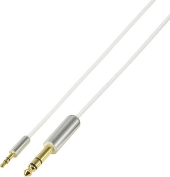 Prepojovací audio kábel SpeaKa, zástrčka jack 6,35 ⇔ zástrčka jack 3,5 mm, biela, 5 m