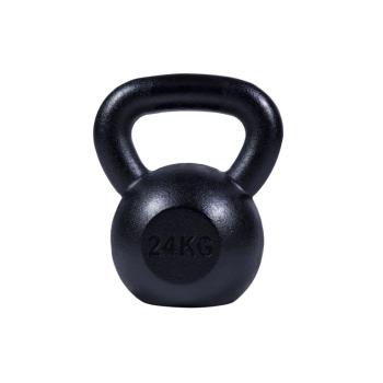 Gorilla Sports Kettlebell činka, liatinová, čierna, 24 kg