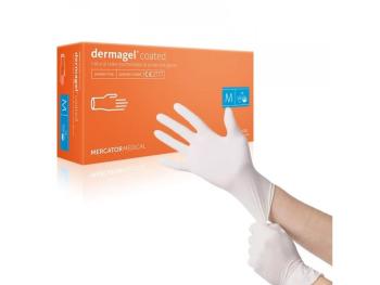 DERMAGEL COATED - Latexové nepudrované rukavice telové, vnútorná vrstva polymér, 100 ks, S