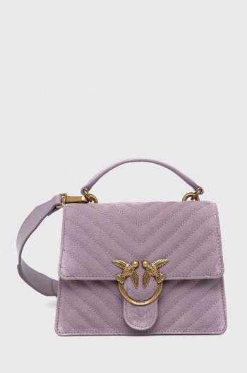 Semišová kabelka Pinko fialová farba
