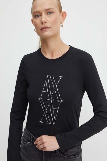 Tričko s dlhým rukávom Armani Exchange dámske, čierna farba, 6DYT05 YJDTZ