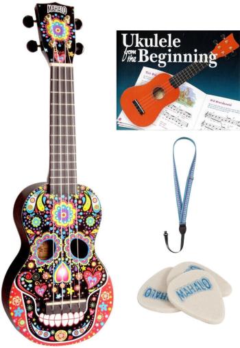 Mahalo MA1SK-BK SET Sopránové ukulele Skull Black