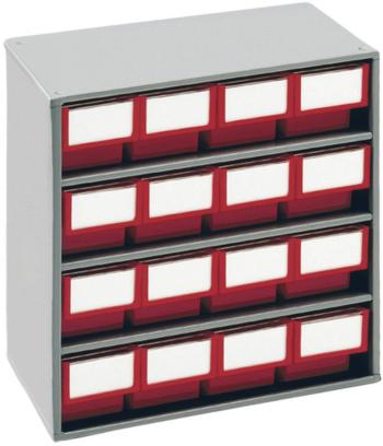 Treston 1630-5 skladová skriňa   (š x v x h) 400 x 395 x 300 mm svetlo sivá, červená 1 ks