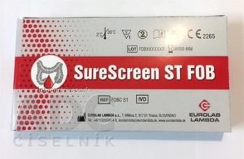 SureScreen ST FOB samodiagnostika test na stanovenie krvi v stolici, 1x1 ks