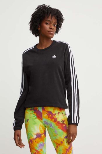 Fleecová mikina adidas Originals čierna farba, vzorovaná, IY7271