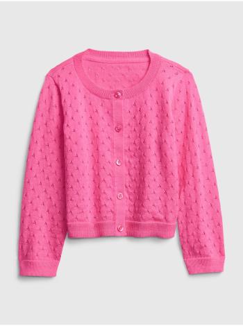 Detský sveter pointelle cardigan Ružová