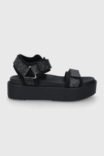 Sandále Dkny dámske, čierna farba, na platforme