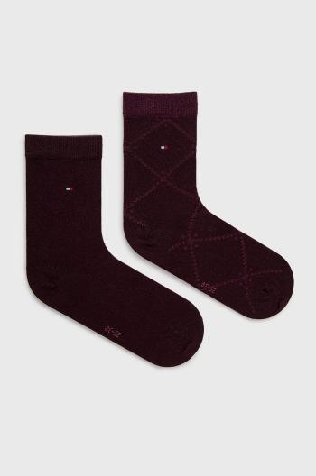 Ponožky Tommy Hilfiger (2-pak) dámske, fialová farba