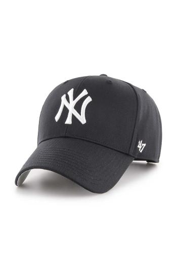 Šiltovka s prímesou vlny 47brand MLB New York Yankees čierna farba, s nášivkou