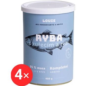 Louie Kompletné krmivo – ryba s kuracím (95 %) s ryžou (5 %) 4× 400 g (KRMsv0016ss)