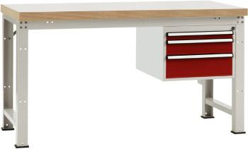 Manuflex WP5412.3003 Kompletný pracovný stôl základný PROFI štandard s masívnou bukovou doskou, ŠxHxH = 1500 x 700 x 840
