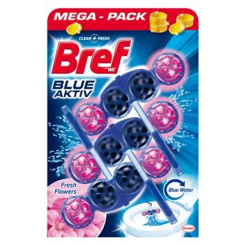 BREF Blue Aktiv Fresh Flowers tuhý WC blok 3x50 g
