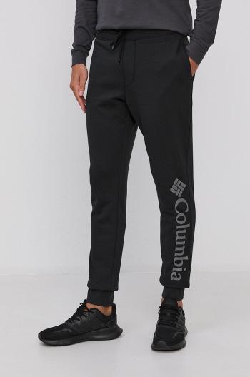 Nohavice Columbia pánske, čierna farba, jednofarebné