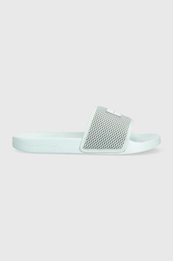 Šľapky Calvin Klein Jeans SLIDE BADGE WN dámske, zelená farba, YW0YW00997