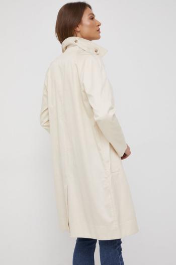 Kabát Calvin Klein dámsky, béžová farba, prechodný,