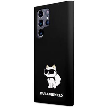 Karl Lagerfeld Liquid Silicone Choupette NFT Zadný Kryt na Samsung Galaxy S23 Ultra Black (KLHCS23LSNCHBCK)