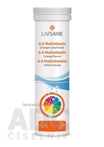 LIVSANE A-Z Multivitamín tbl eff (šumivé tablety, príchuť pomaranč) 1x15 ks