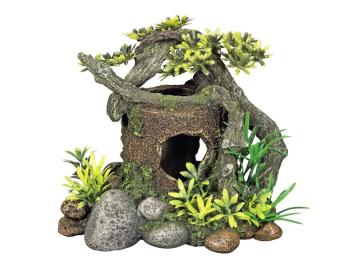 Nobby Drevo s úkrytom a rastlinami 18 cm