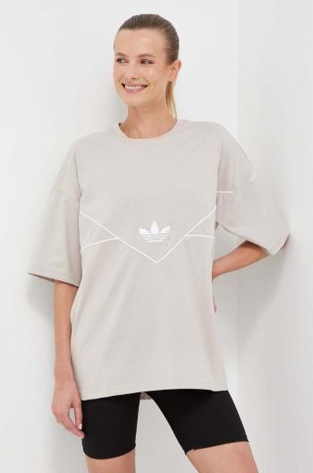 Bavlnené tričko adidas Originals béžová farba