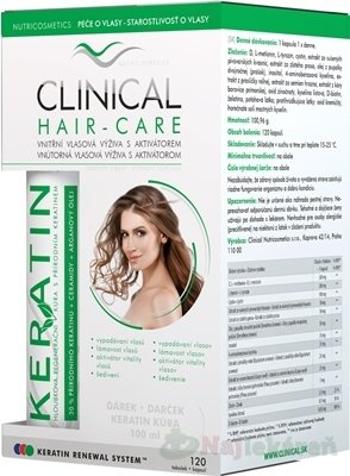 Clinical Hair-care 120 kapsúl + keratin 4 měs. kúra 100 ml