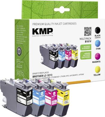 KMP Ink set náhradný Brother LC-3213VAL kompatibilná kombinované balenie čierna, zelenomodrá, purpurová, žltá B101V 1539