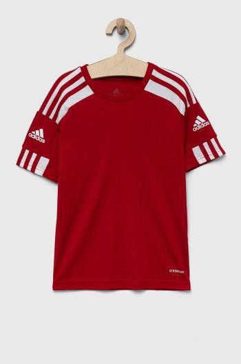 Detské tričko adidas Performance červená farba, vzorovaný