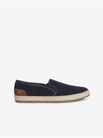 Tmavomodré pánske semišové slip on tenisky Geox Pantelleria