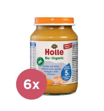 6x HOLLE Bio Tekvica s kuracím mäsom, 190 g - mäsový príkrm