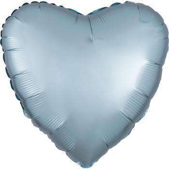 Amscan Fóliový balón srdce satén - Svetlomodrý