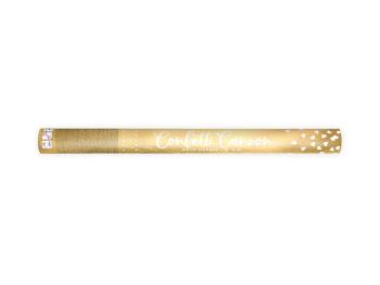 PartyDeco Vystreľovacie konfety - Zlaté srdiečka 60 cm