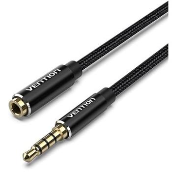 Vention Cotton Braided TRRS 3.5 mm Male to 3.5 mm Female Audio Extension 0.5 m Black Aluminum Alloy (BHCBD)