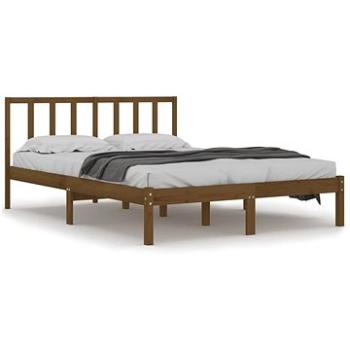 Rám postele medovo hnedý masívna borovica 135 × 190 cm Double, 3105114