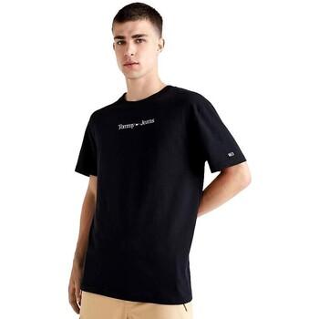 Tommy Jeans  Tričká s krátkym rukávom CAMISETA NEGRA HOMBRE   DM0DM14984  Čierna